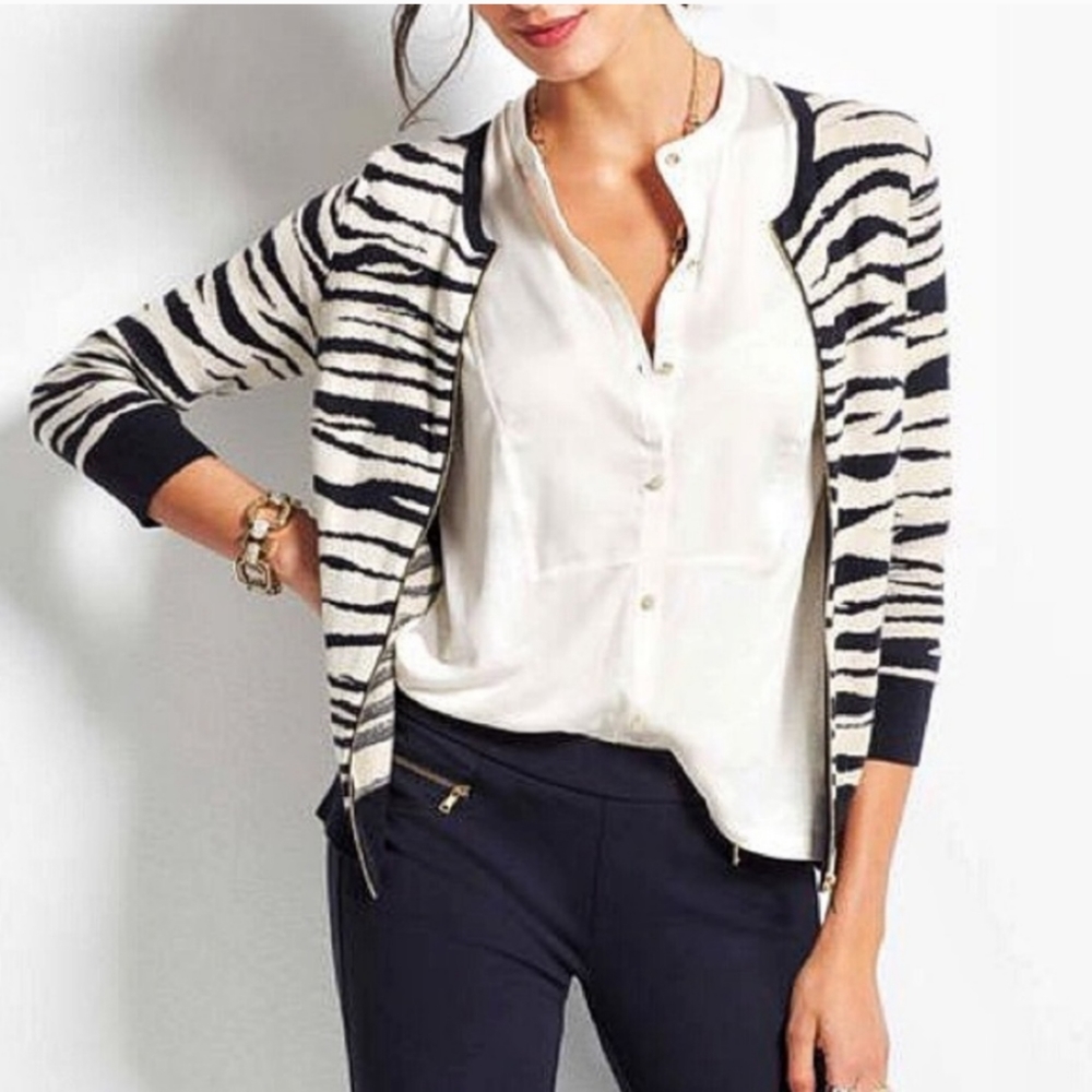 Any Taylor zebra striped sweater jacket